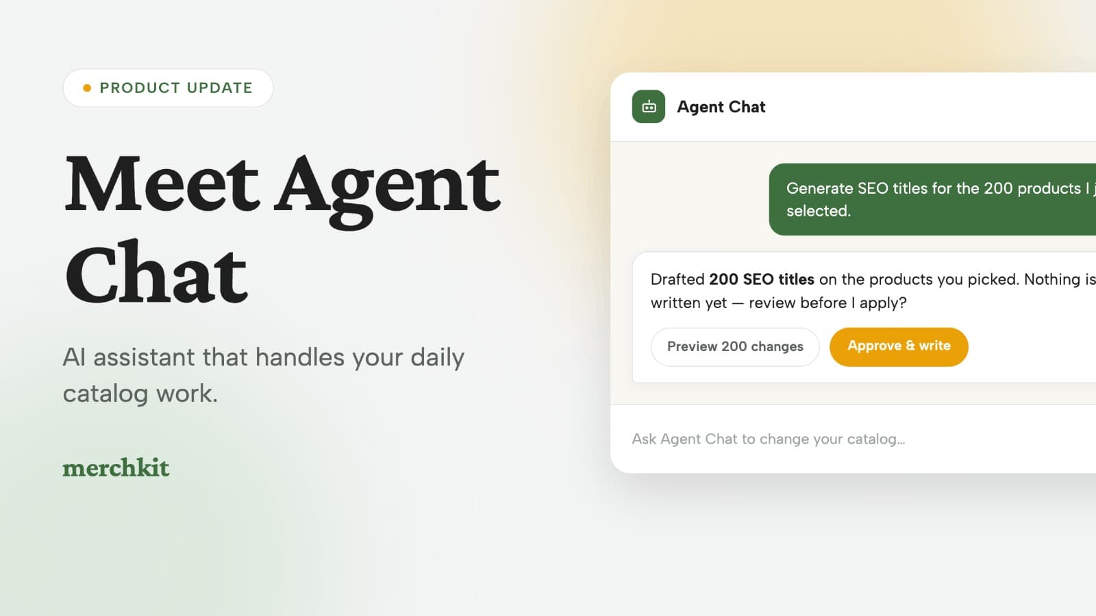 Cover Image for Introducing Agent Chat: your product catalog now has an AI teammate